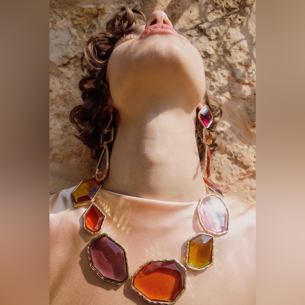 New Zara Resin Drop Earrings ~ New Colors: Clear or Tricolor - Picture 4 of 16